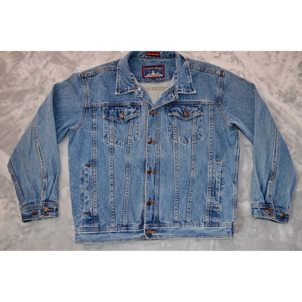 Vintage Roundy Ridge Denim‎ Blue Jeans Trucker Jacket Men's L